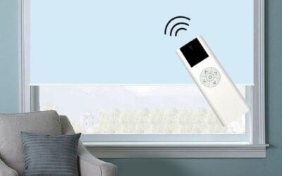 Рулонные шторы с электроприводом WiFi ЭКО (голубой)